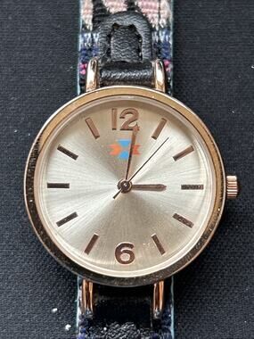 Canyon Sky Rose Gold Tone Case Multicolored Band Women’s Quartz Watch